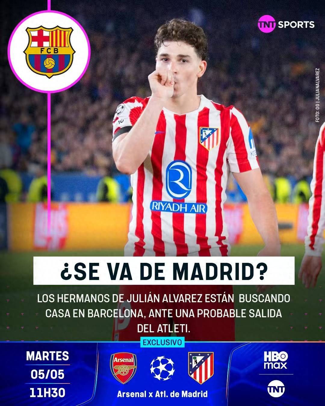 接班莱万！阿尔瓦雷斯家人已在巴塞罗那找房 球员有望转投巴萨